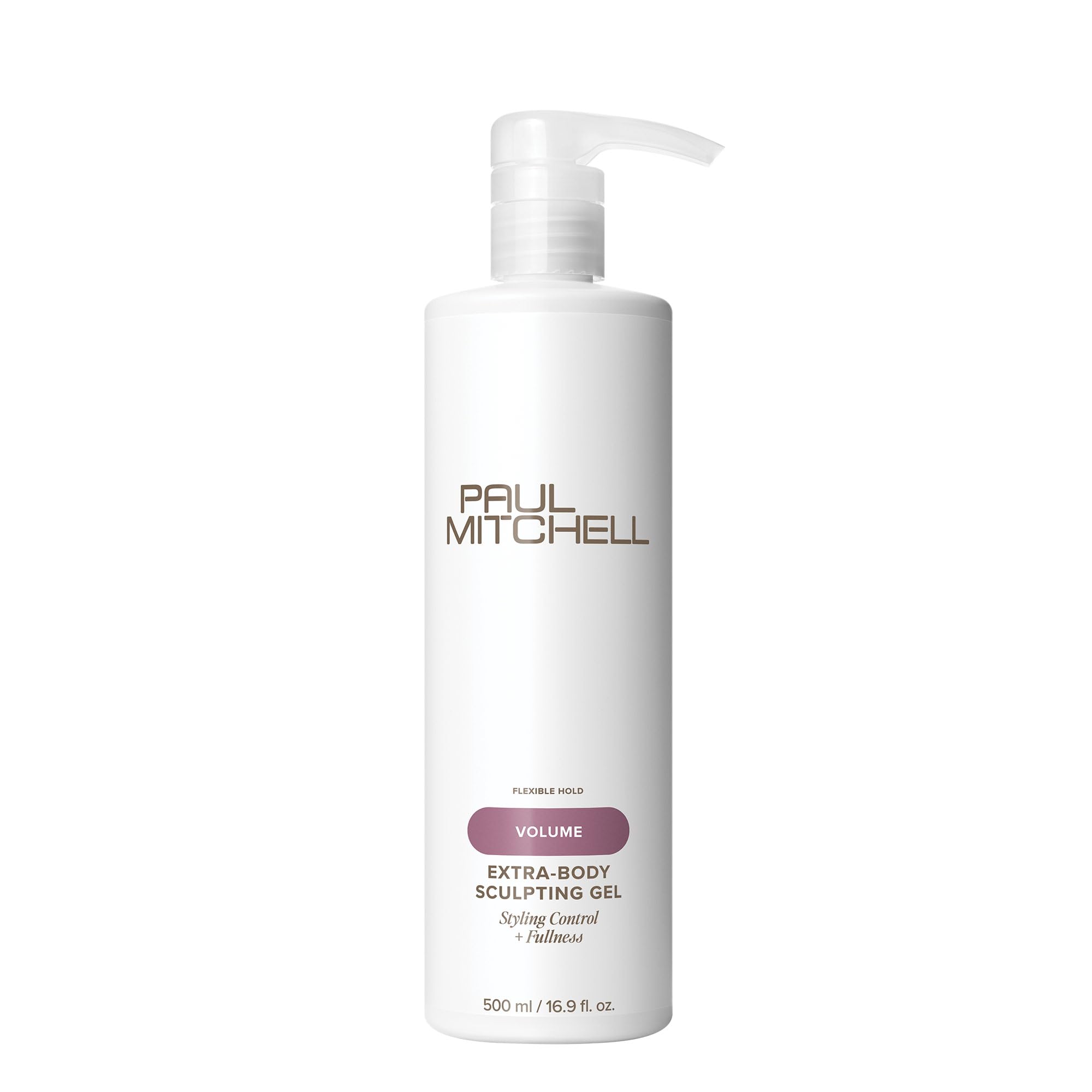 Paul Mitchell Extra-Body Sculpting Gel bottle close-up showing volumizing formula.