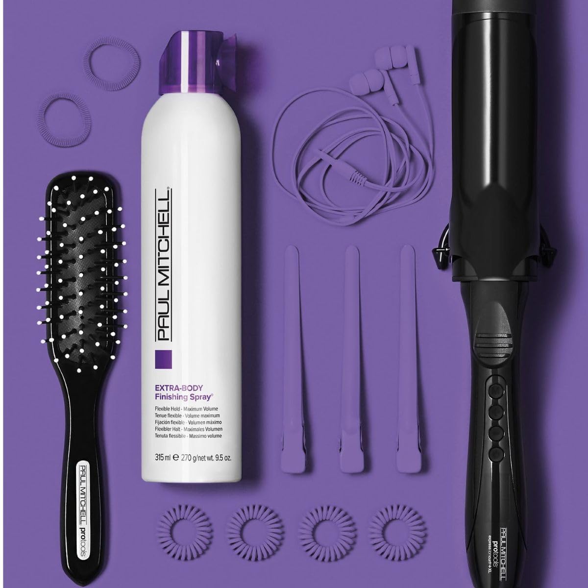 Paul Mitchell Extra-Body Finishing Spray, control del frizz y brillo suave.