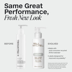 Paul Mitchell Fast Form pump showing easy application for faster drying.