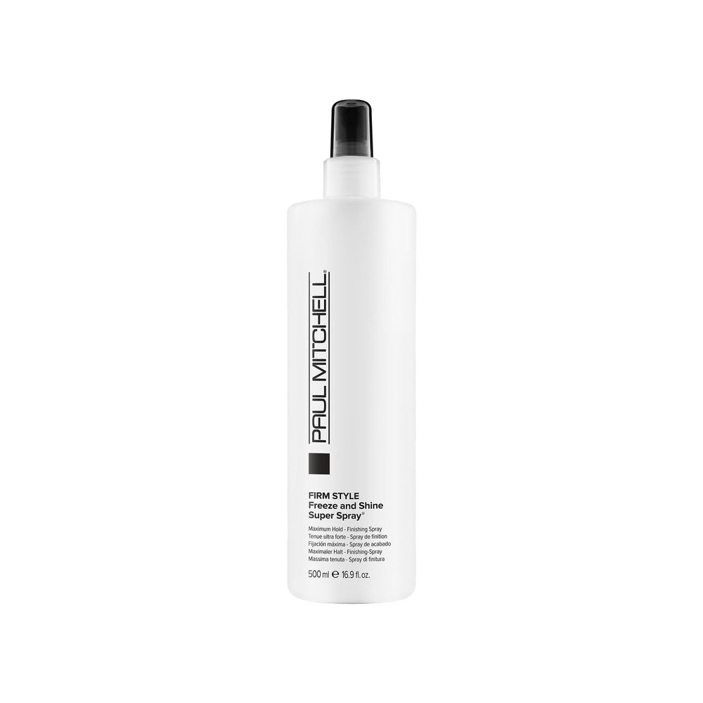 Paul Mitchell Freeze and Shine bottle front view showing maximum hold.