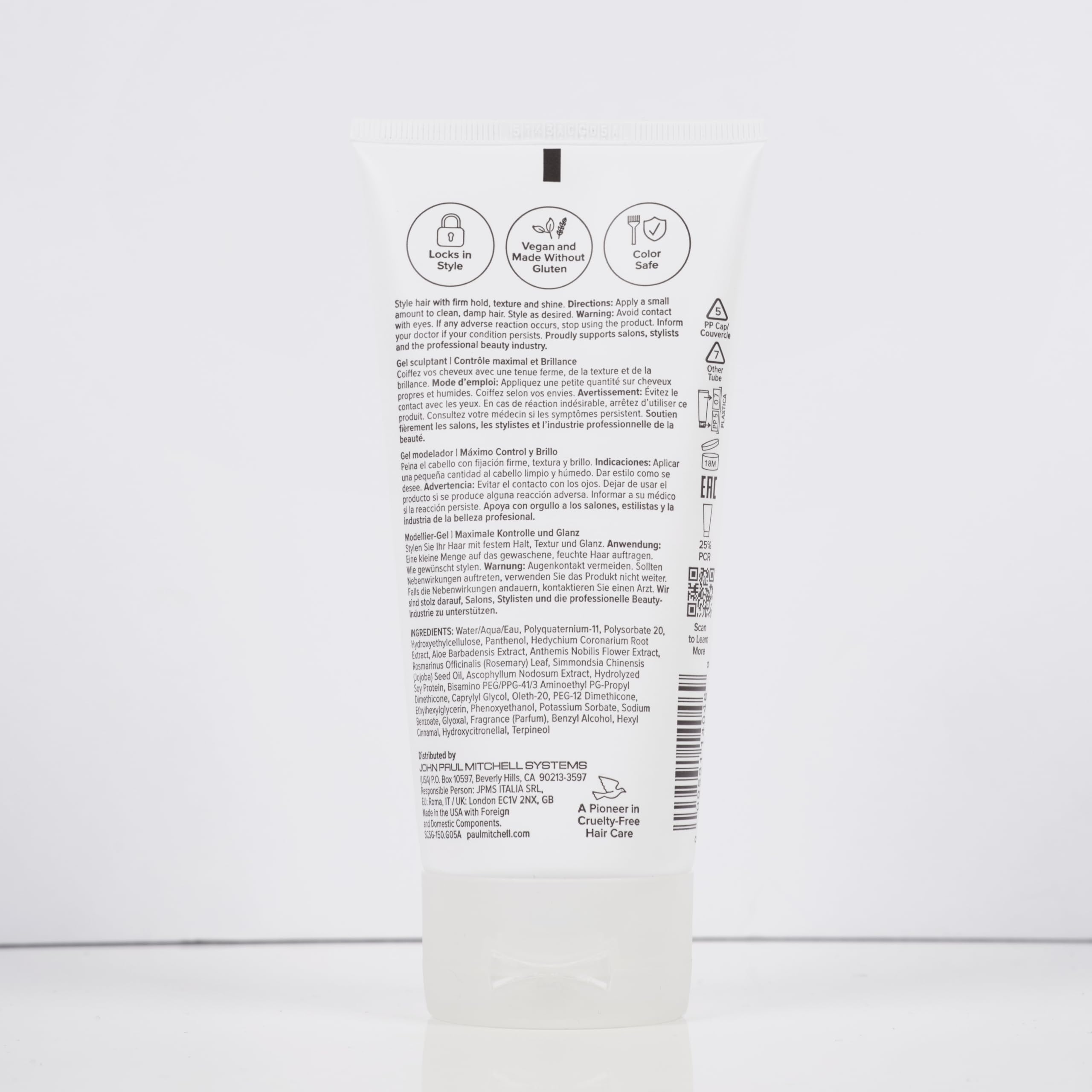Paul Mitchell packaging uses PCR materials to support eco-friendly grooming.