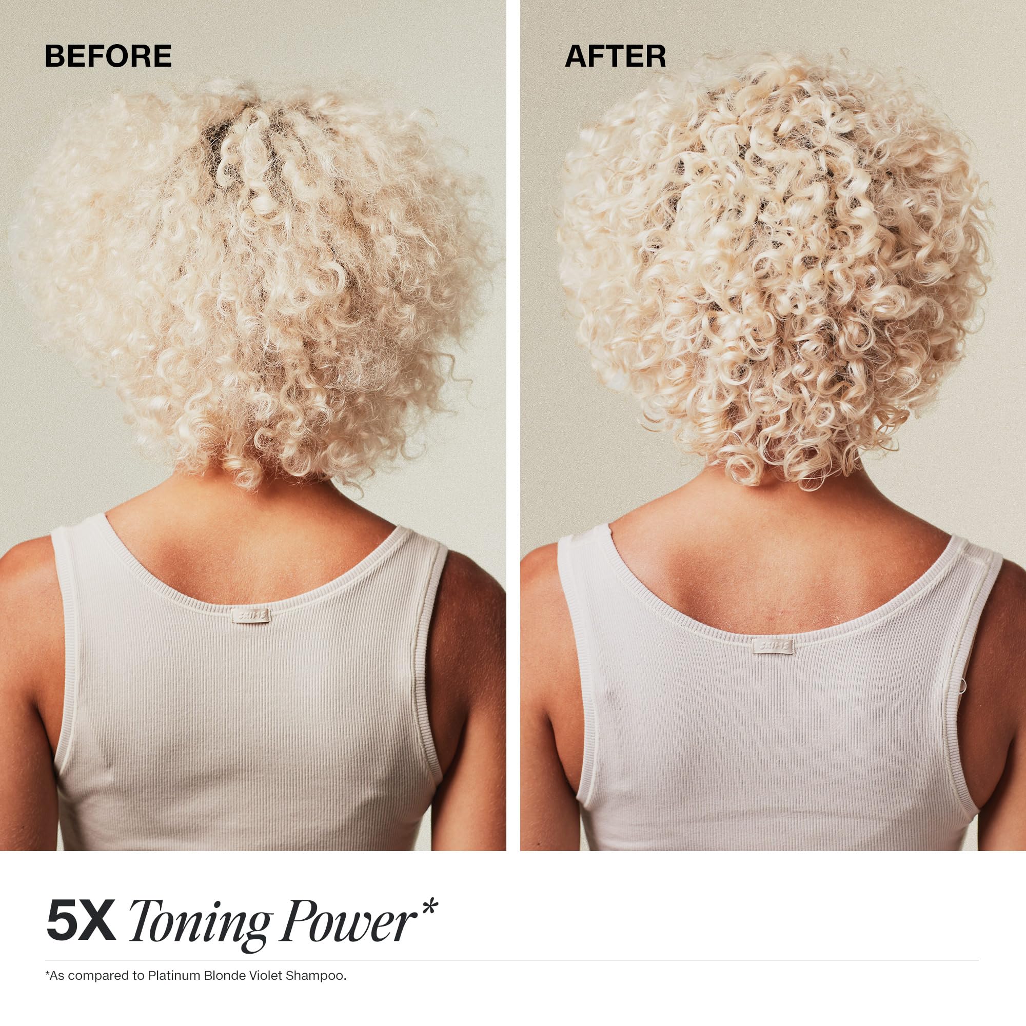 Toning process of Paul Mitchell Platinum Plus Deep Violet Shampoo neutralizing brass
