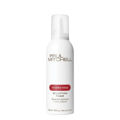 Paul Mitchell Sculpting Foam bottle showing versatile hold for all hair types