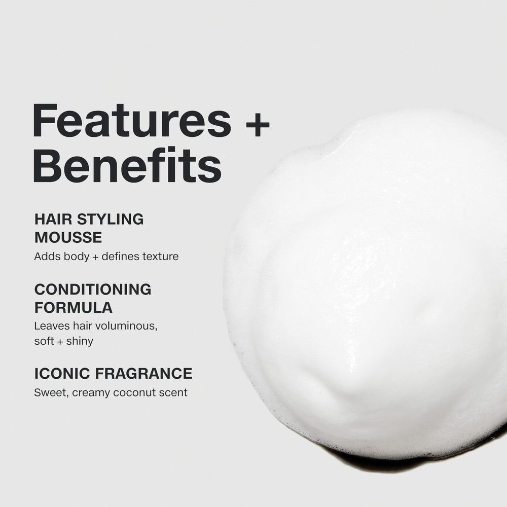 Frizz-control feature of Paul Mitchell Sculpting Foam on flyaways