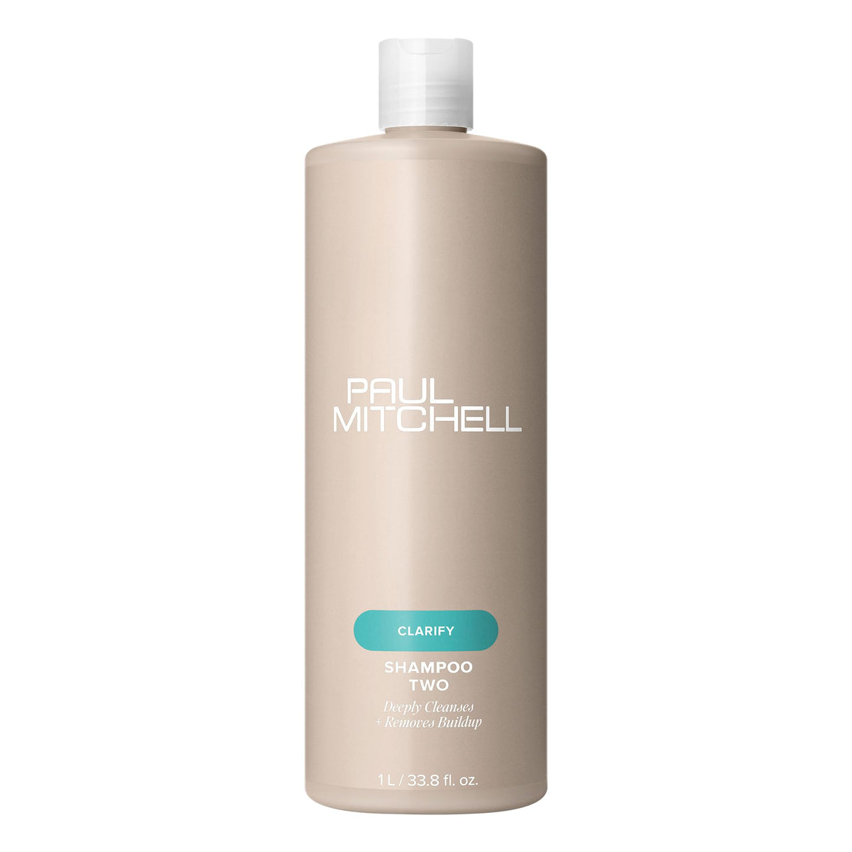 Paul Mitchell Shampoo Two bottle pouring for deep cleansing and buildup removal