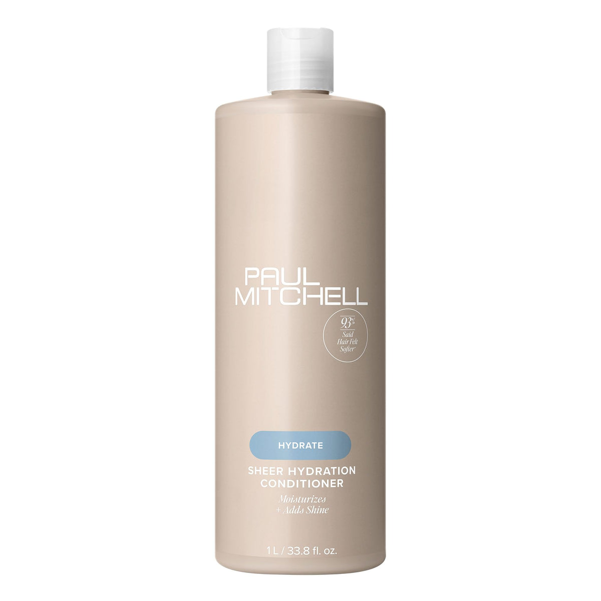 Paul Mitchell Sheer Hydration Conditioner bottle delivering lightweight moisture for dry hair.