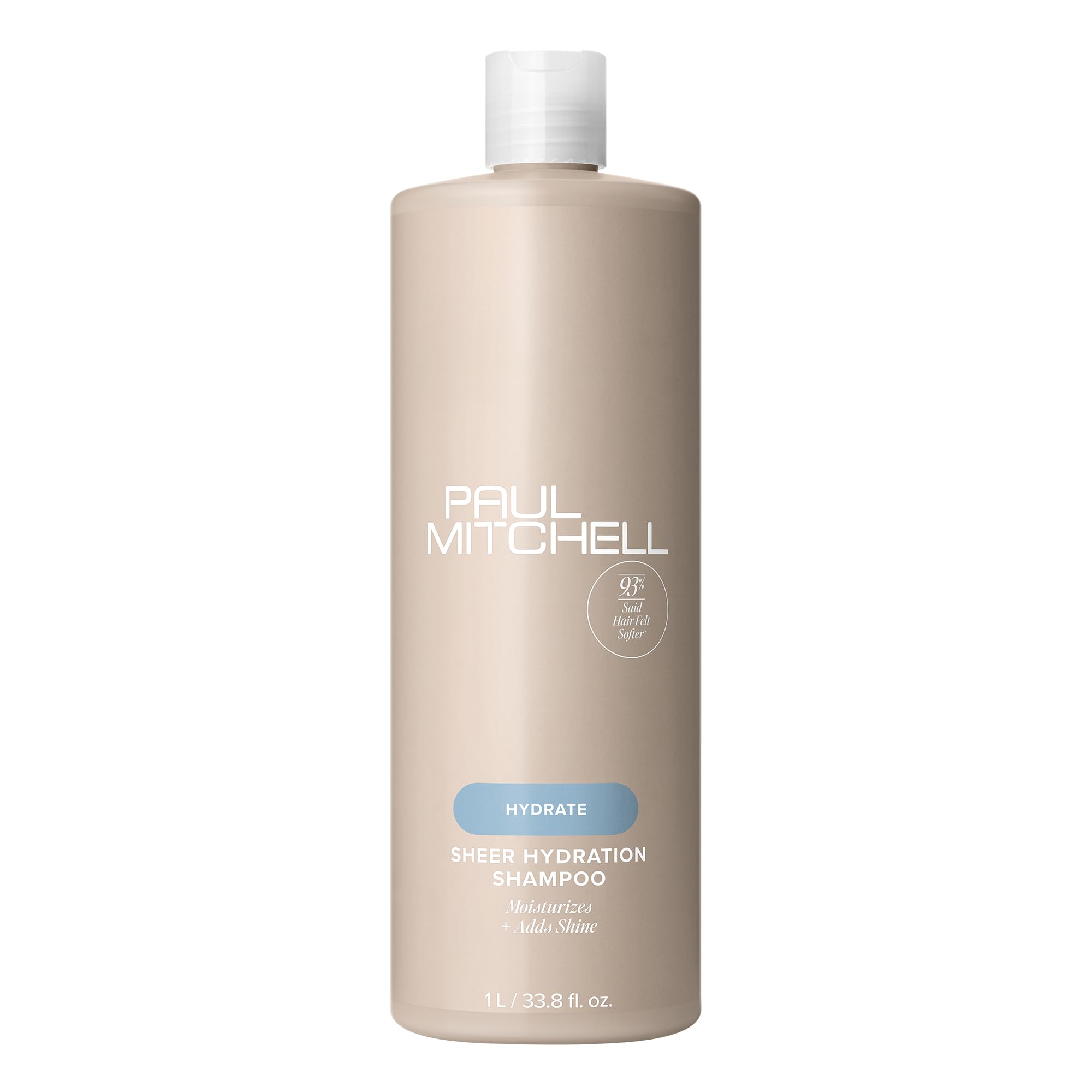 Paul Mitchell Sheer Hydration Shampoo bottle showing sea moss infusion for hydration