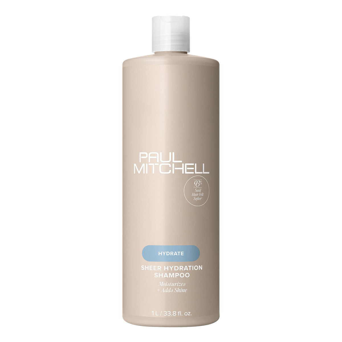 Paul Mitchell Sheer Hydration Shampoo bottle showing sea moss infusion for hydration
