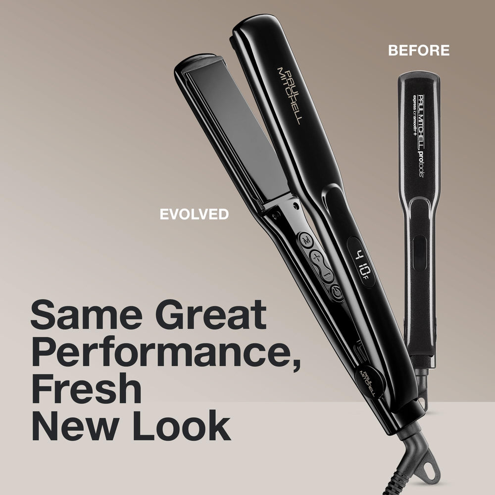 Paul Mitchell Smooth+ Ceramic Flat Iron with black 1.25-inch plate for everyday polish