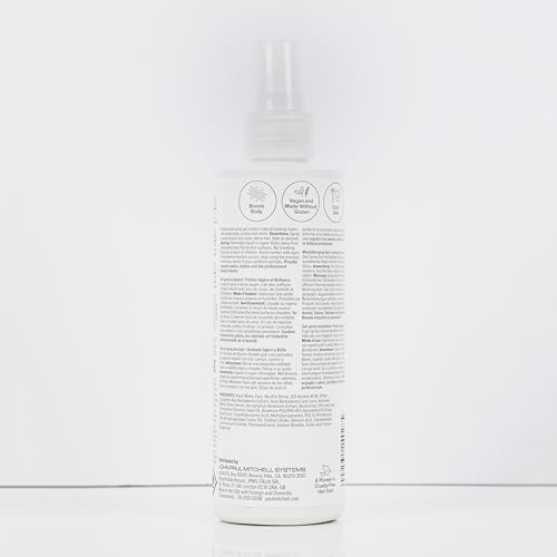 Scent notes of honey peach and florals in Paul Mitchell Soft Sculpting Spray Gel.