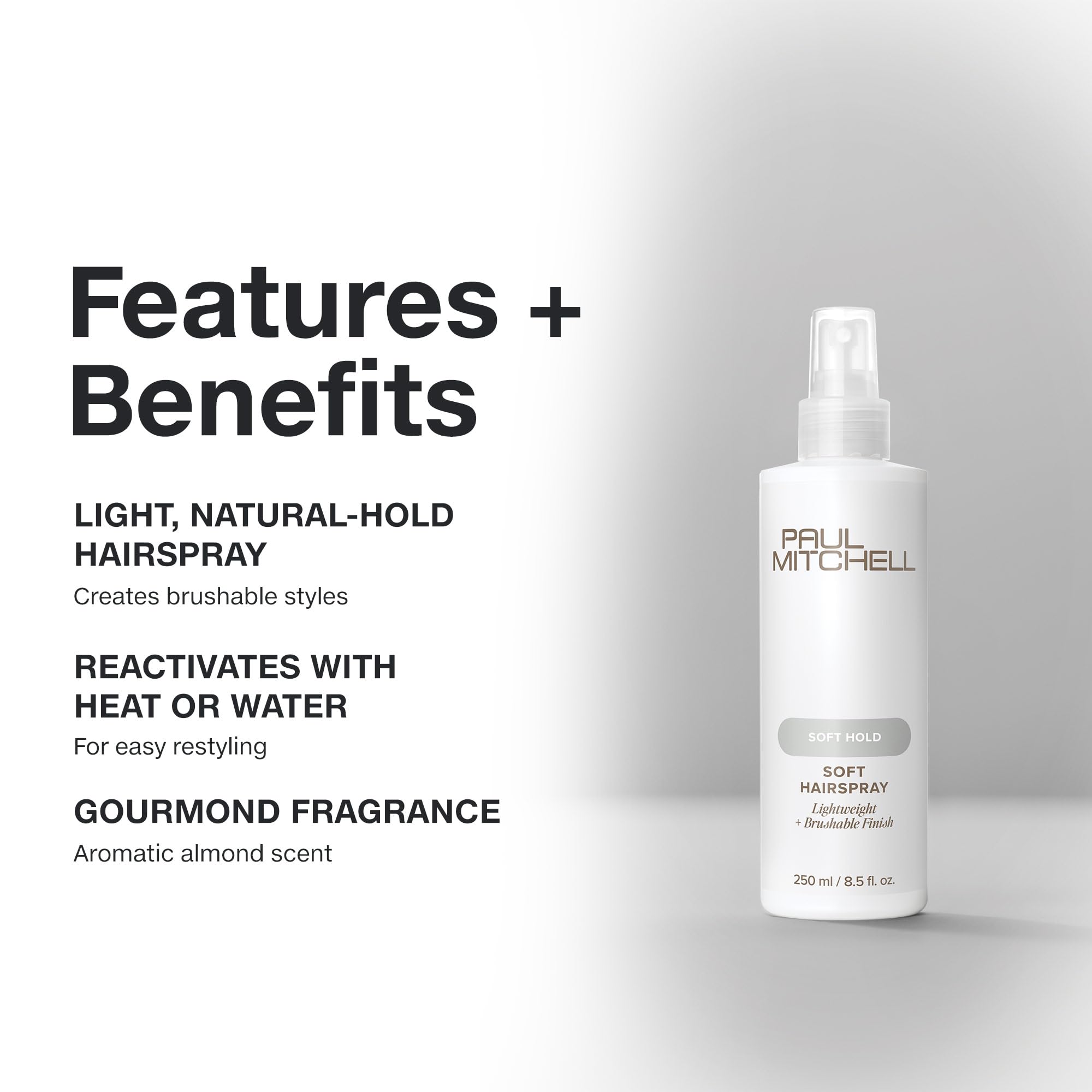 Paul Mitchell Soft Spray finish on a soft blowout