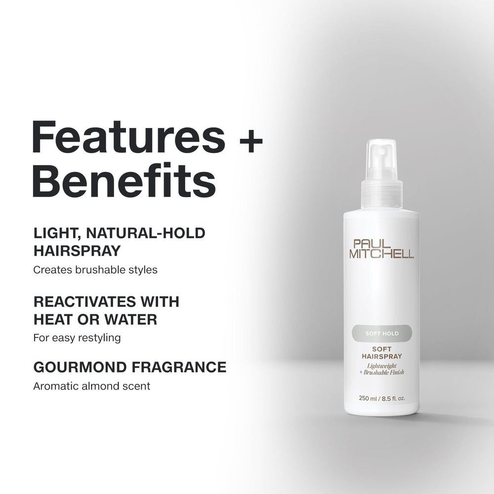 Paul Mitchell Soft Spray finish on a soft blowout