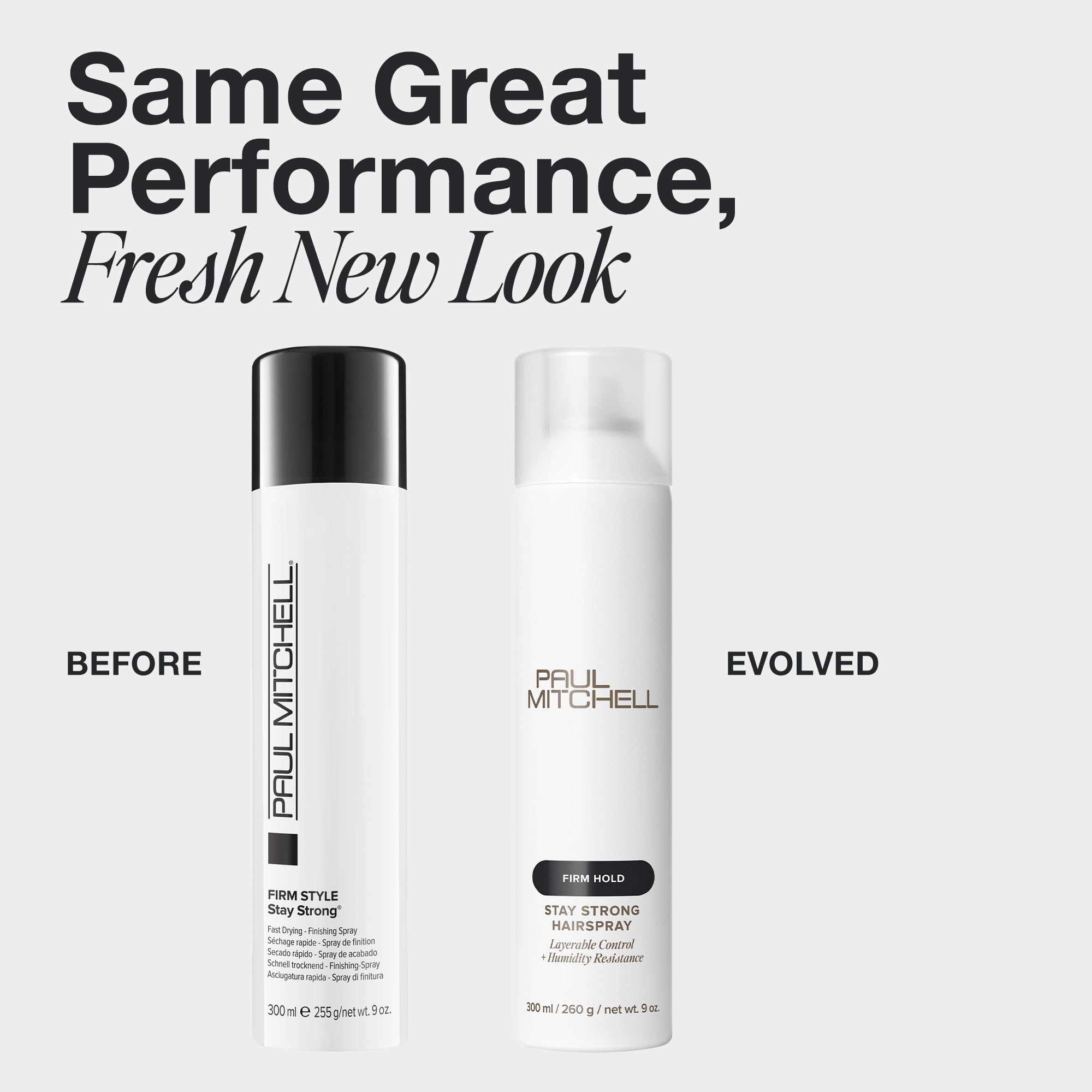 Stay Strong hairspray nozzle releasing layerable hold with quick-drying finish.