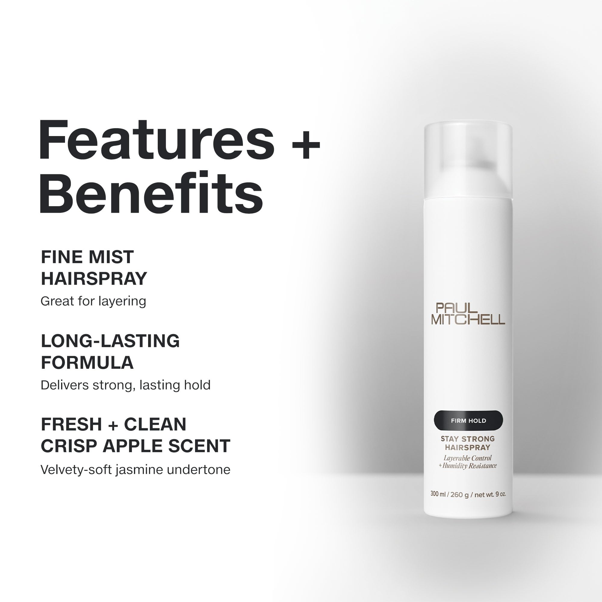 Paul Mitchell Stay Strong can releasing crisp apple fragrance with jasmine undertone.