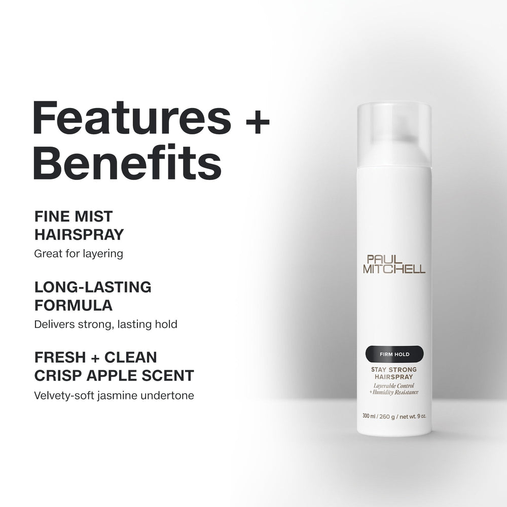 Paul Mitchell Stay Strong can releasing crisp apple fragrance with jasmine undertone.