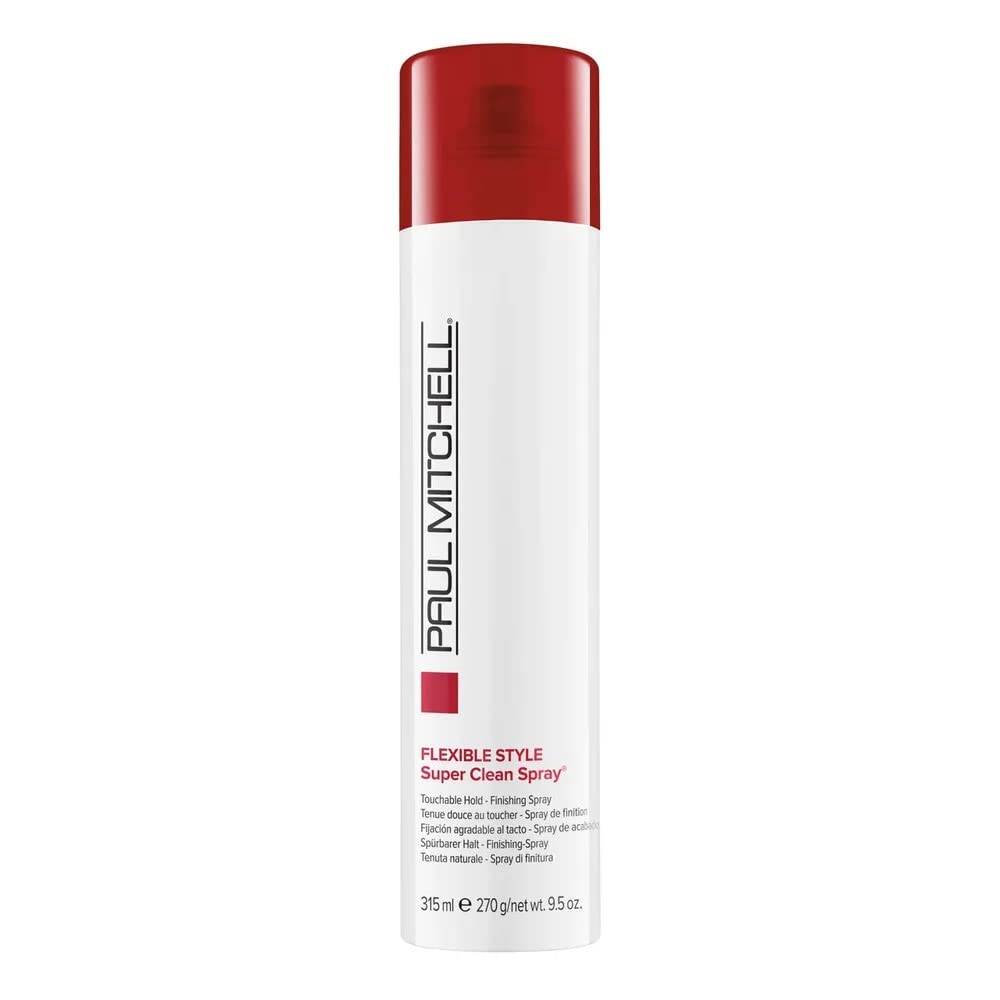 Paul Mitchell Super Clean Hairspray muestra aplicación rápida para peinados con fijación flexible