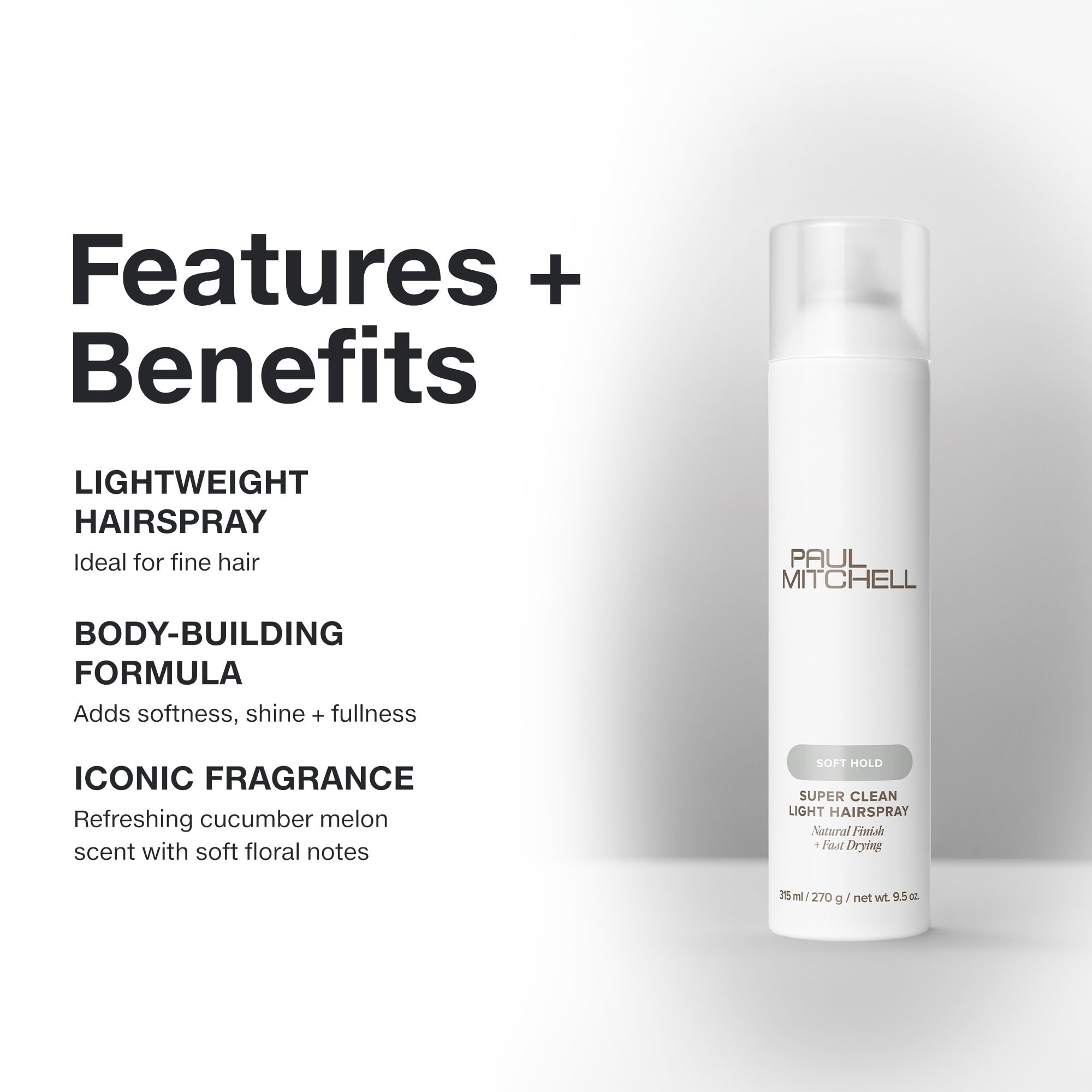 Fine hair after use shows added body and softness from the spray.