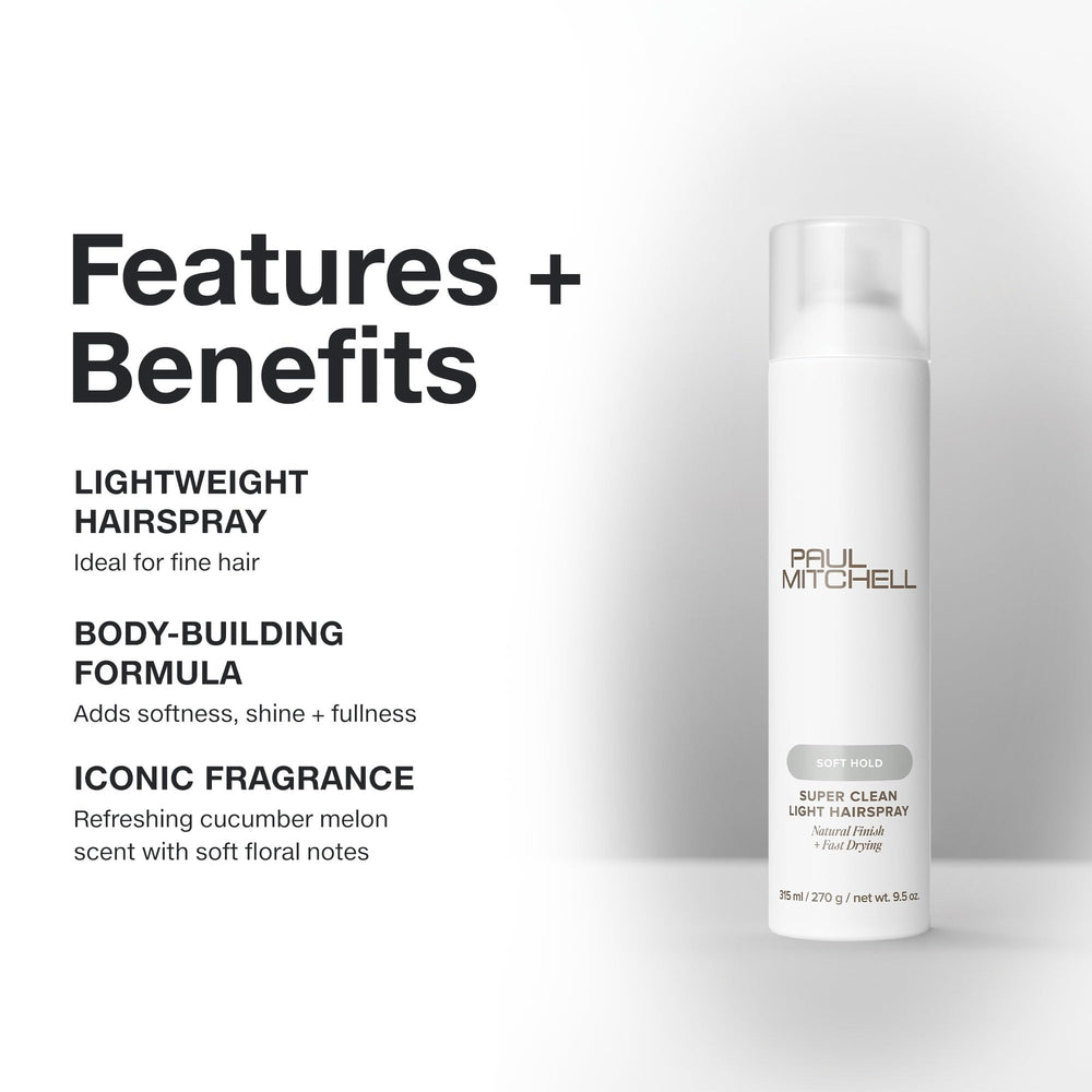 Fine hair after use shows added body and softness from the spray.