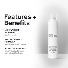Fine hair after use shows added body and softness from the spray.