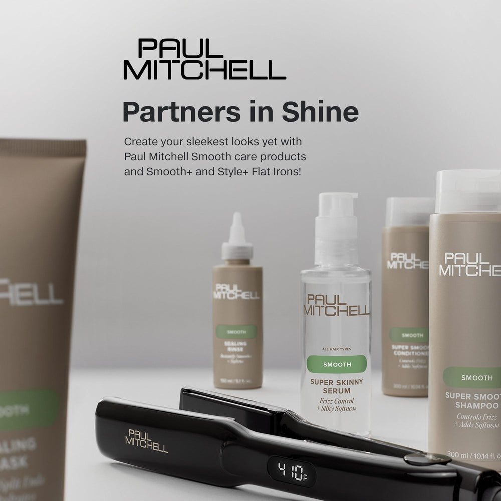 Paul Mitchell balm on textured hair achieving a sleek finish.