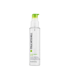 Paul Mitchell Super Skinny Serum bottle shows sleek heat-protection packaging
