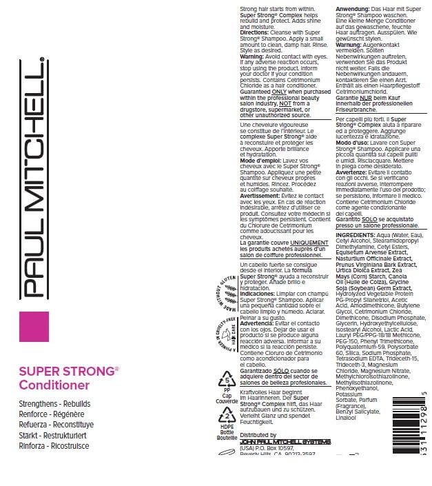 Aplicación en manos del acondicionador Paul Mitchell Super Strong