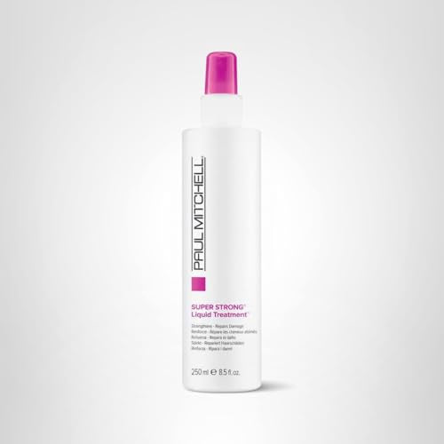 Packaging display of Paul Mitchell Super Strong Liquid Treatment.