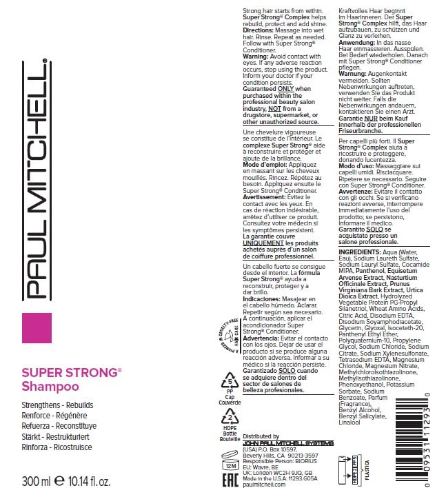 Paul Mitchell Super Strong Shampoo color-safe formula helps guard against color fade during cleansing