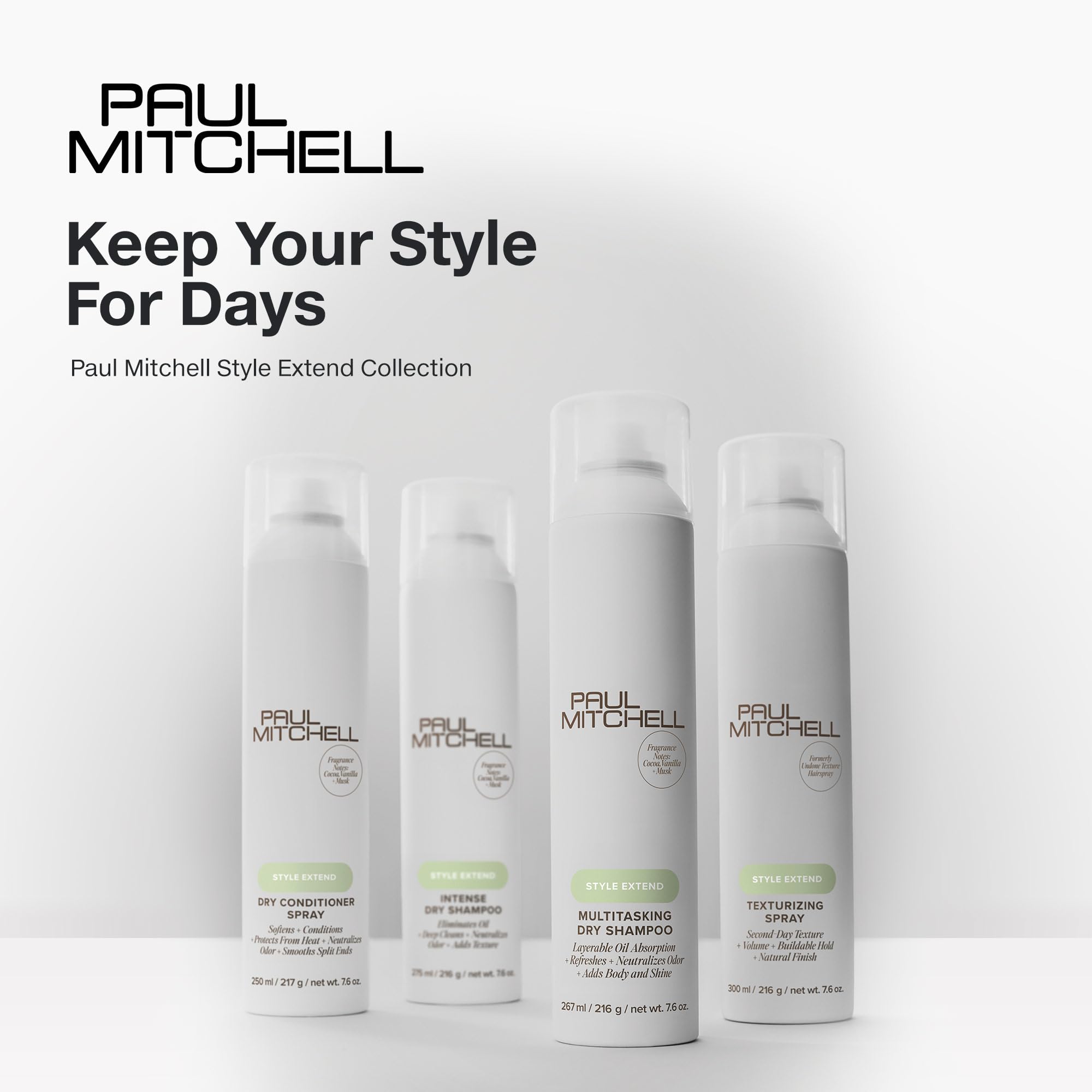 Paul Mitchell Texturizing Spray offers natural finish with a light floral scent.