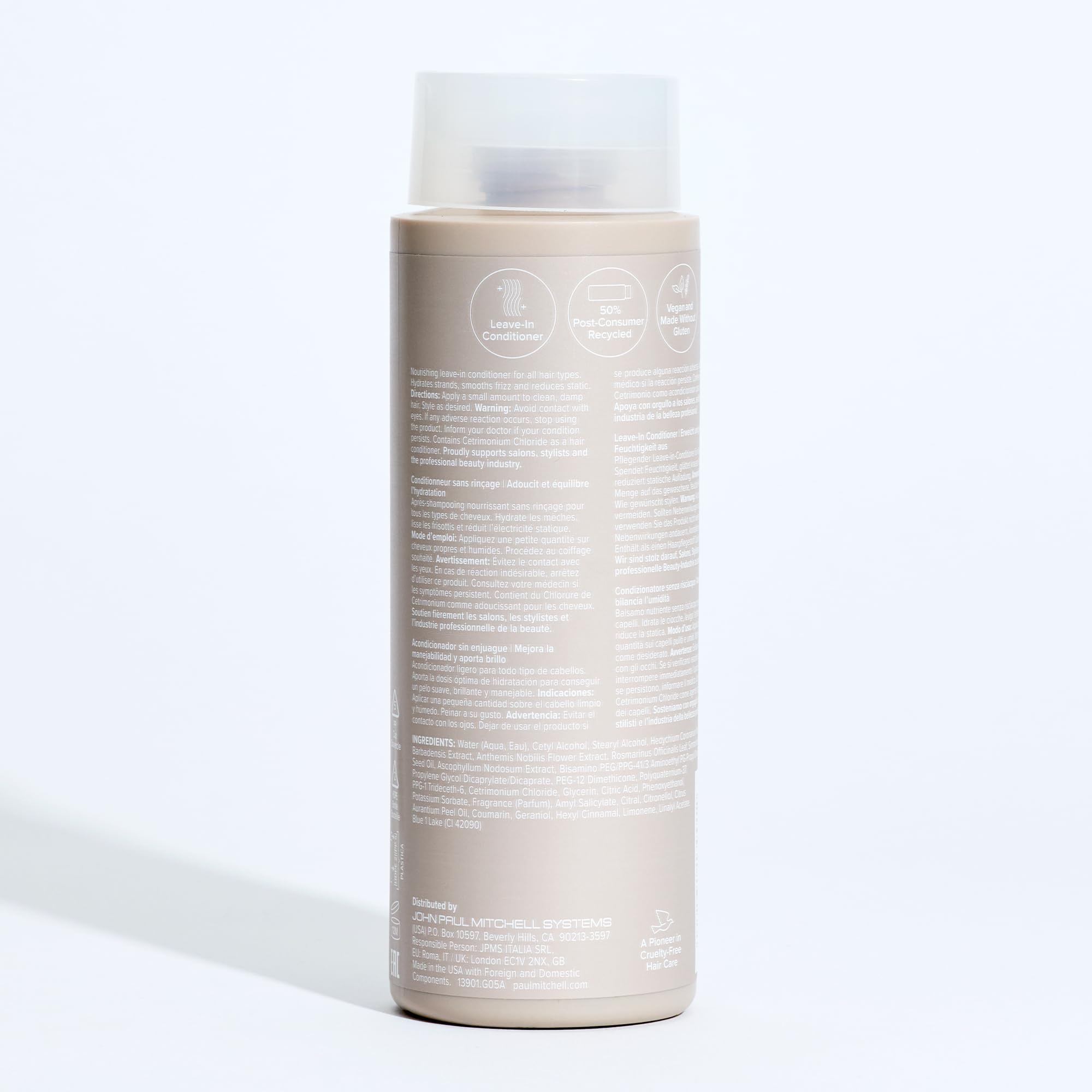 Paul Mitchell leave-in packaging highlights recycled materials and design