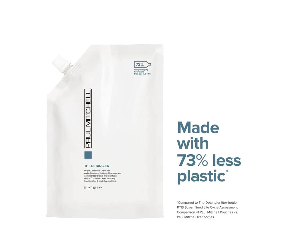 Paul Mitchell The Detangler refill pouch promotes less waste and convenient use.