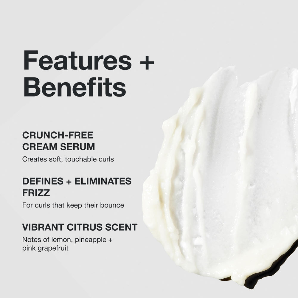 Paul Mitchell Twirl Around Cream Serum on damp hair for frizz control.
