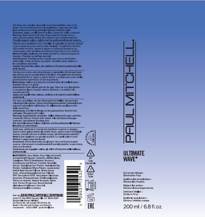 Paul Mitchell Ultimate Wave: aplicar en cabello húmedo para texturizar y definir