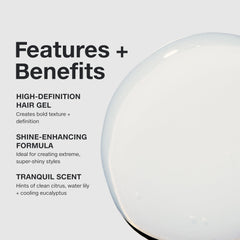 Paul Mitchell Wax Works high-shine gel enhances extreme looks with reflective finish.