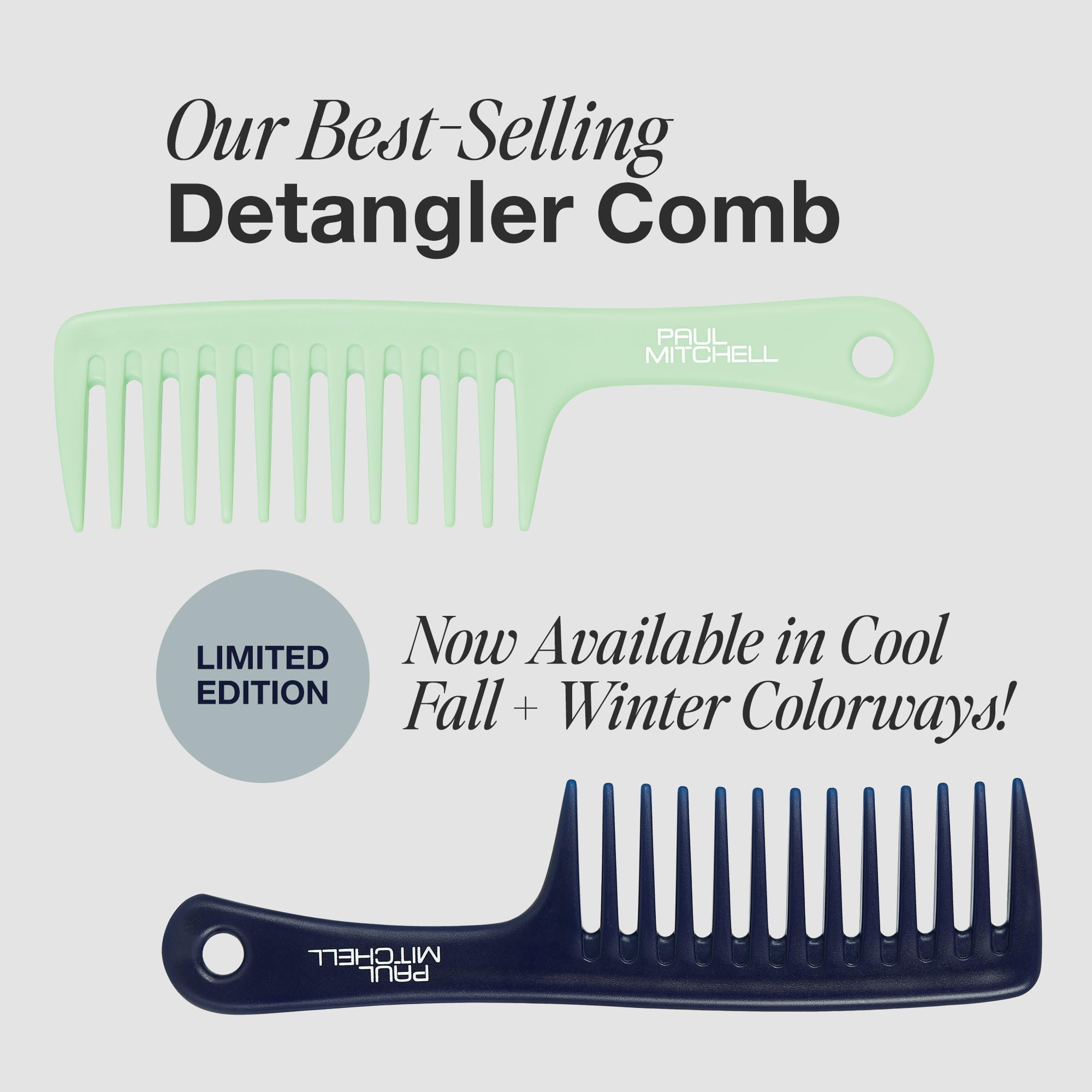 Wide-tooth detangler from Paul Mitchell facilitating gentle glide