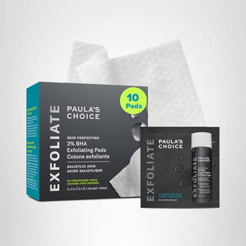 Paula's Choice 2% BHA pads label close-up, highlighting travel-friendly format.