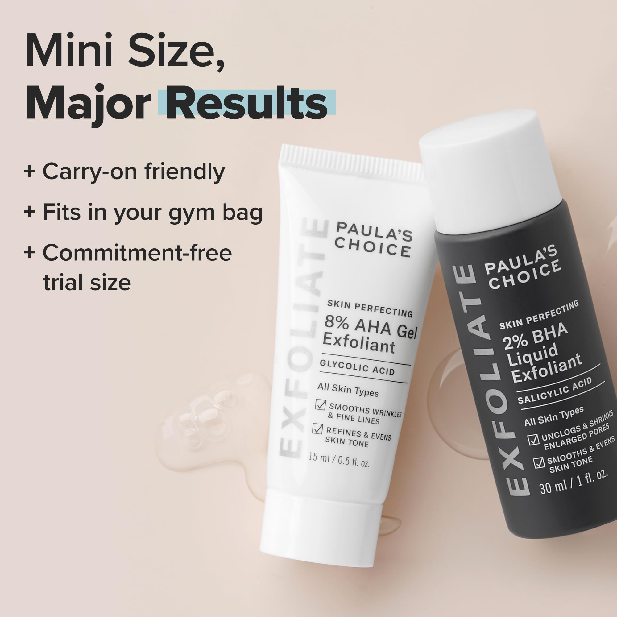 Paula's Choice AHA gel close-up highlighting glycolic acid for smoother tone.