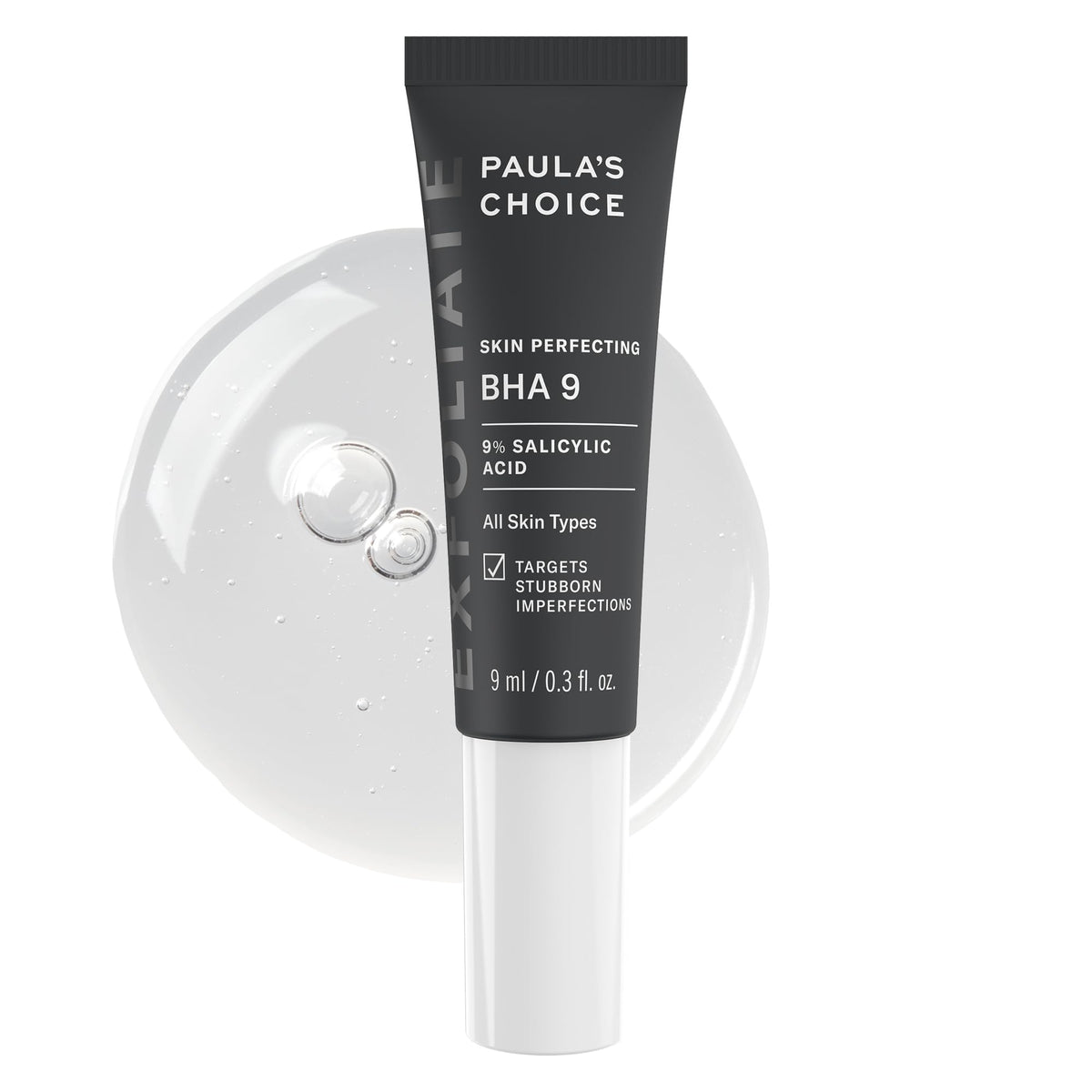 Paula's Choice BHA 9 spot treatment bottle focusing on pore refinement and exfoliation