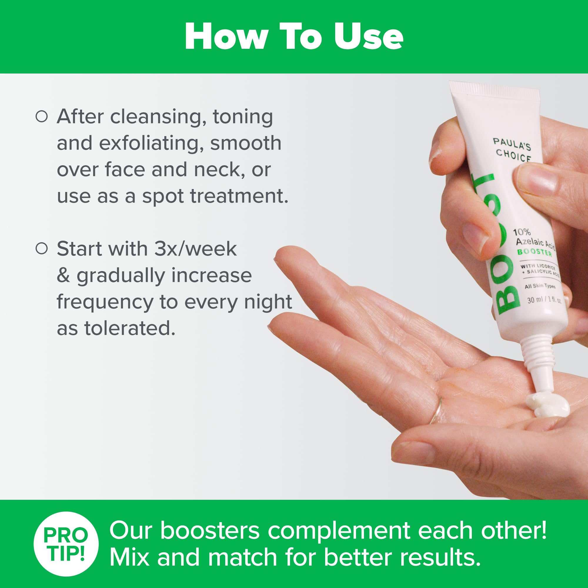 Paula's Choice Boost 10% Azelaic Acid Booster texture close-up shows lightweight gel.
