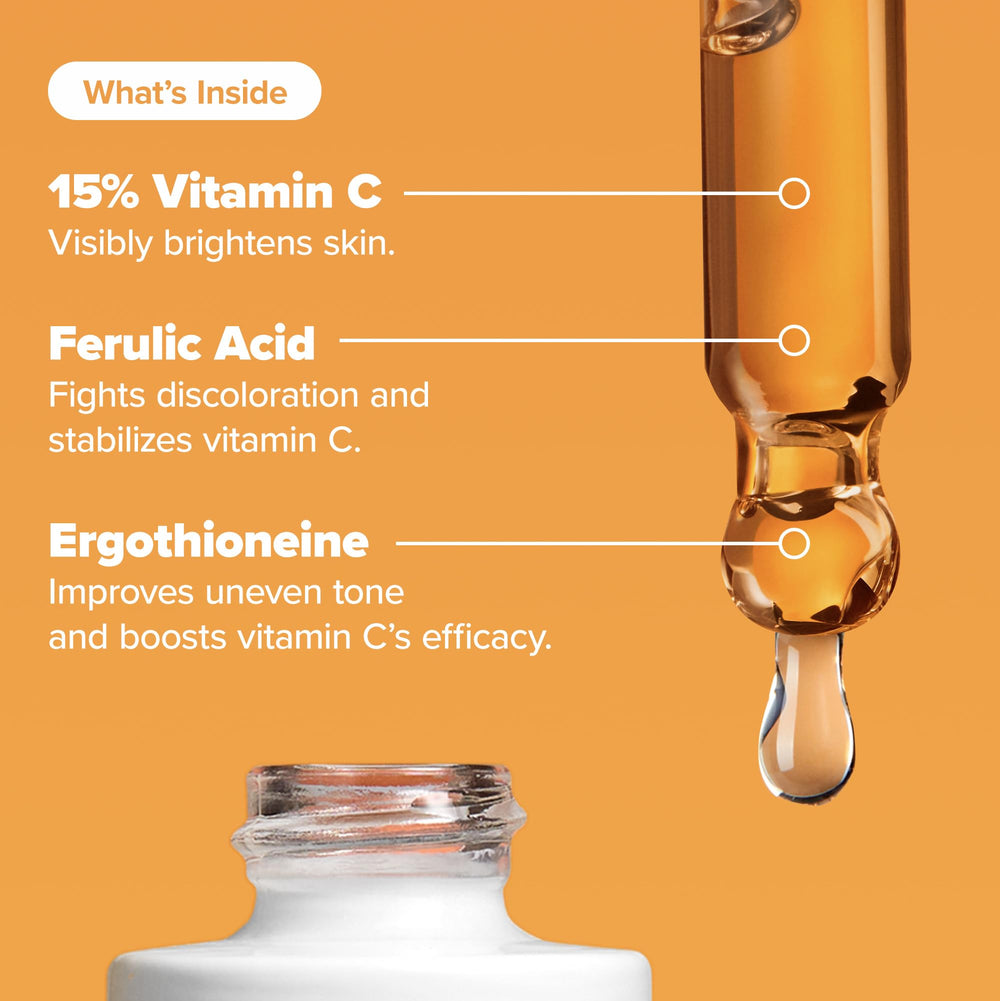 Paula's Choice Boost C15 bottle on mirror reflects premium branding