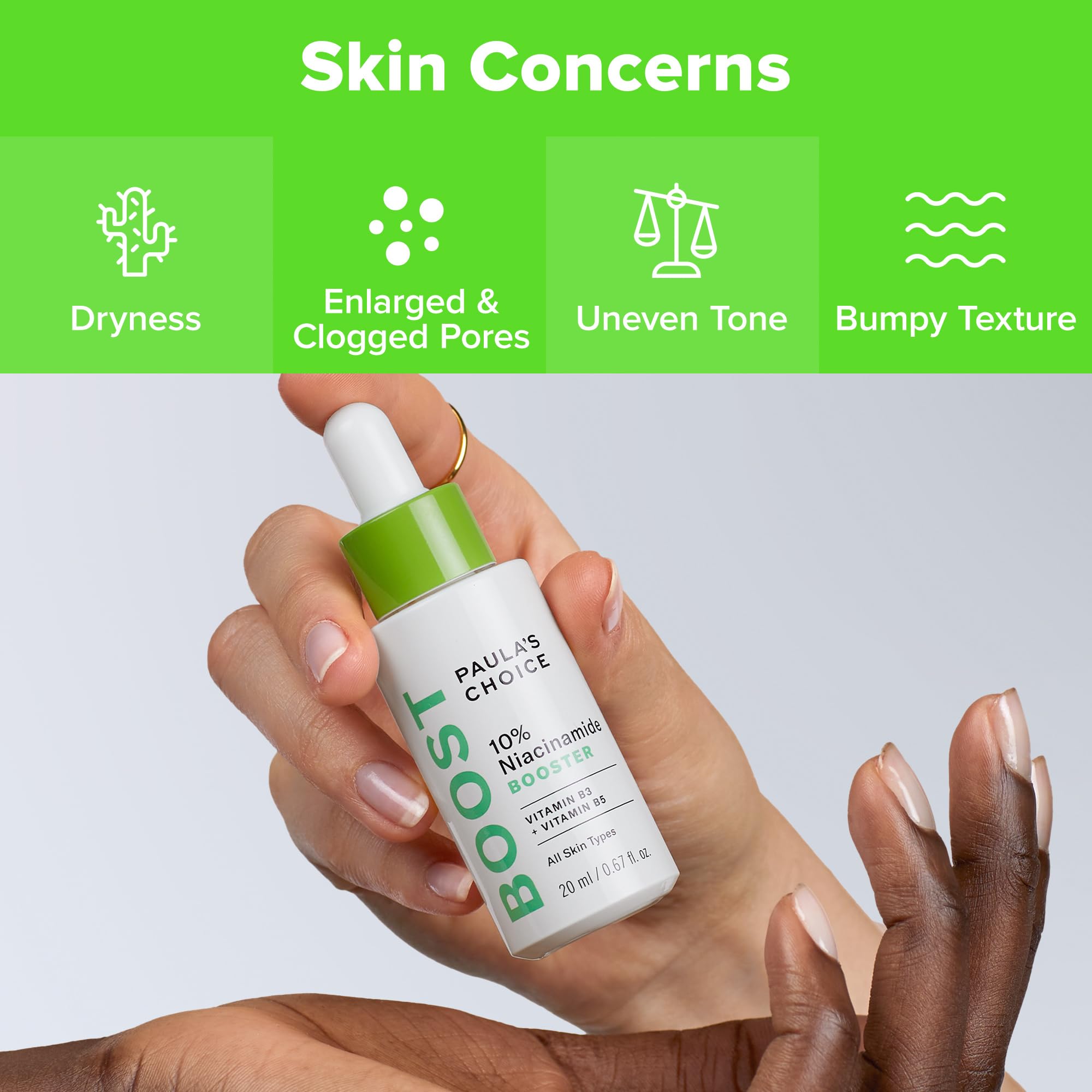 Paula's Choice BOOST texture swirl shows lightweight, breathable serum feel