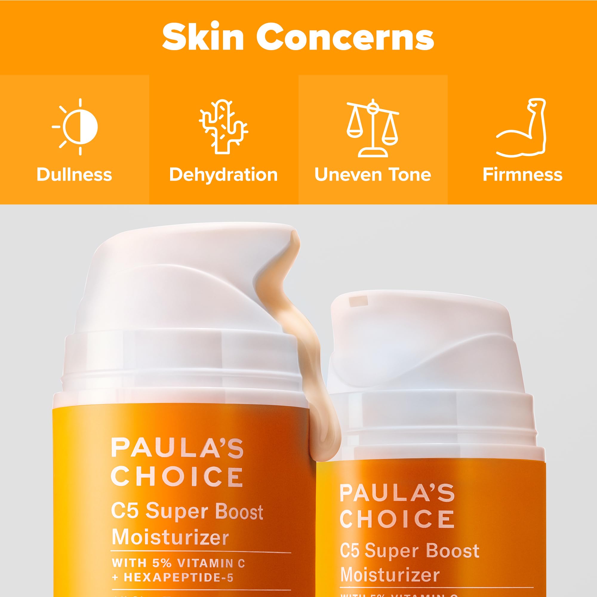 Texture swirl of Paula's Choice C5 cream on skin for daily hydration.