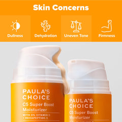 Texture swirl of Paula's Choice C5 cream on skin for daily hydration.