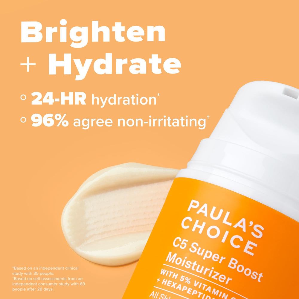 Fragrance-free claim graphic for Paula's Choice C5 Super Boost moisturizer.