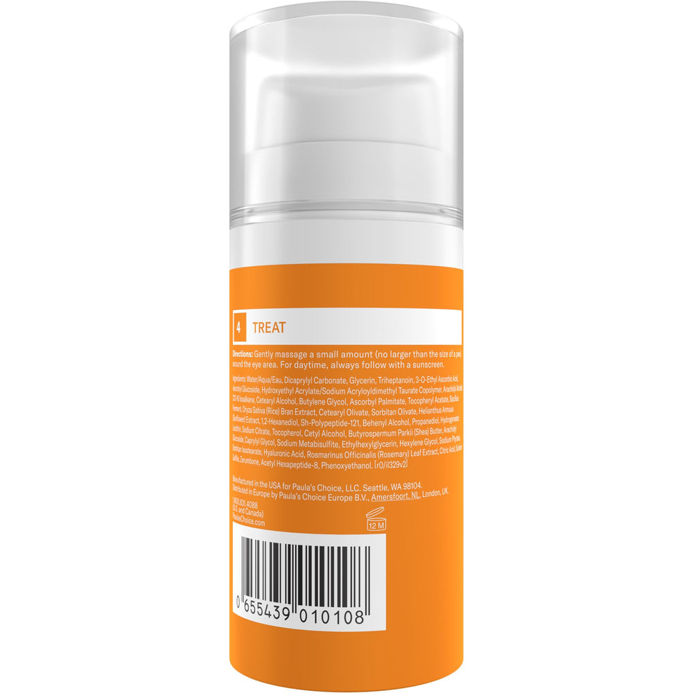 Paula's Choice C5 eye cream 5% vitamin C targets dark circles with gentle, luminous results.