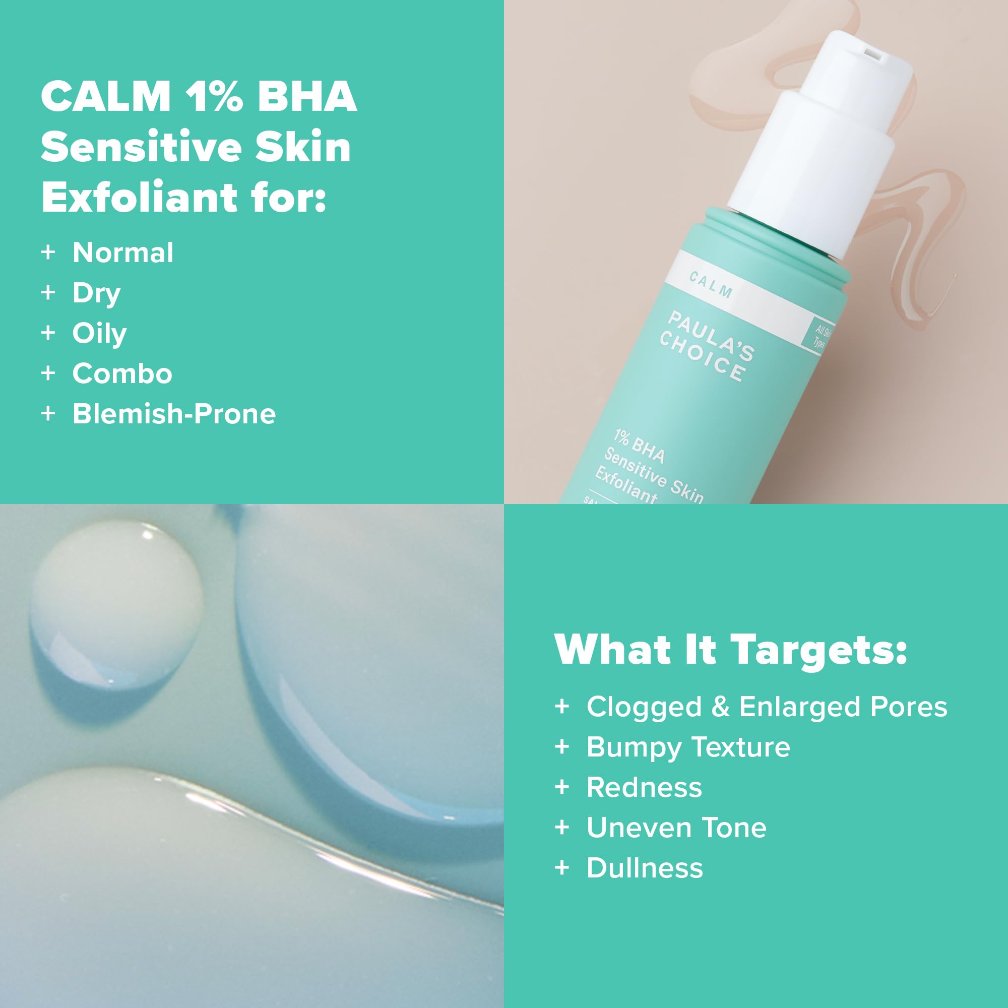 Paula's Choice CALM 1% BHA packaging front showing fragrance-free design.