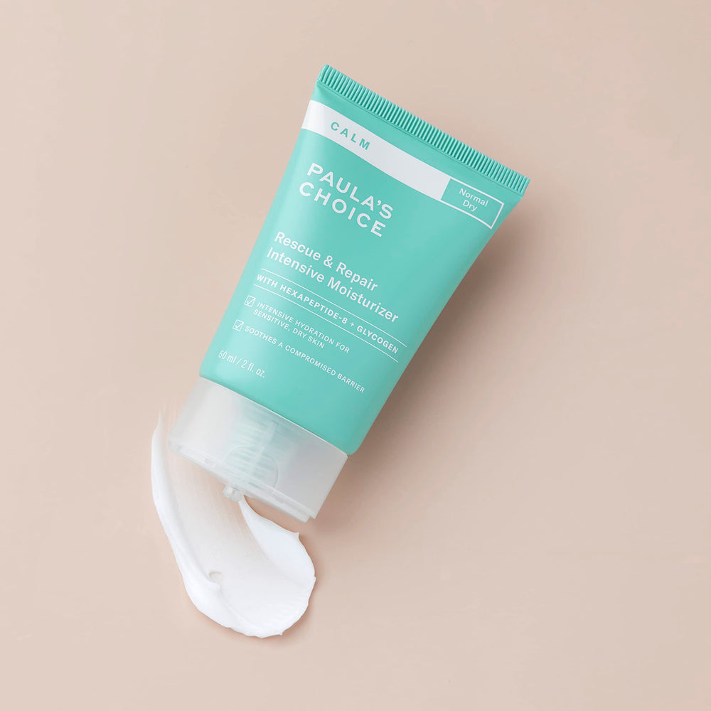 Paula's Choice CALM Intensive moisturizer packaging box showing gentle skincare promise.