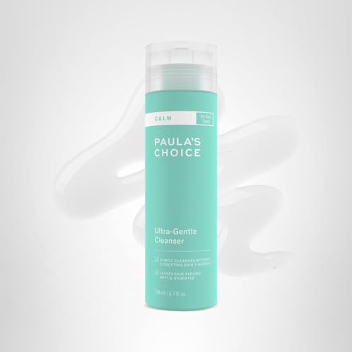 Paula's Choice CALM daily face wash promotes hydrated, silky skin after rinse.