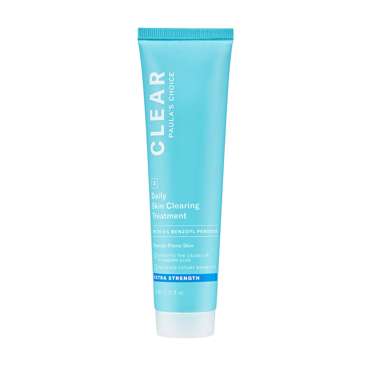 Paula's Choice CLEAR bottle closeup, fragrance-free acne care ready to help fight breakouts.