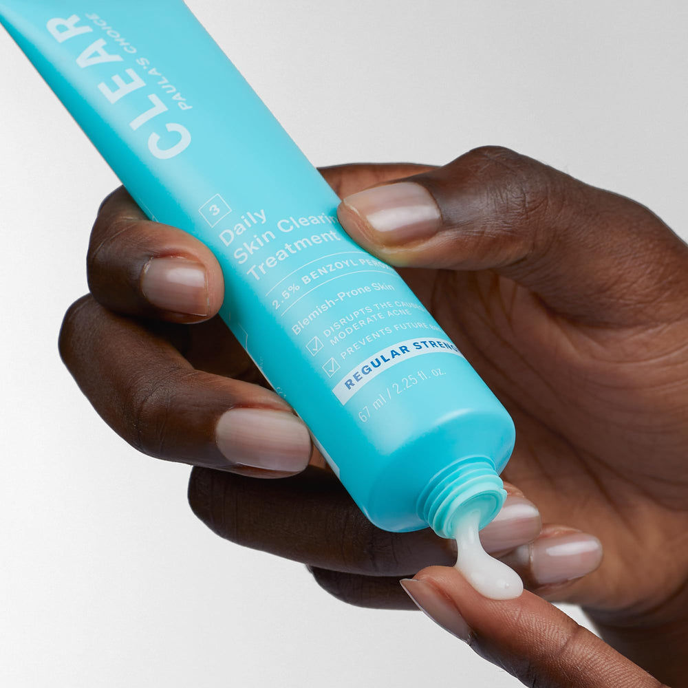 Paula's Choice CLEAR bottle side view, compact packaging for on-the-go skincare.